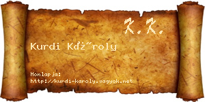 Kurdi Károly névjegykártya