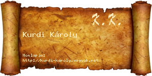 Kurdi Károly névjegykártya